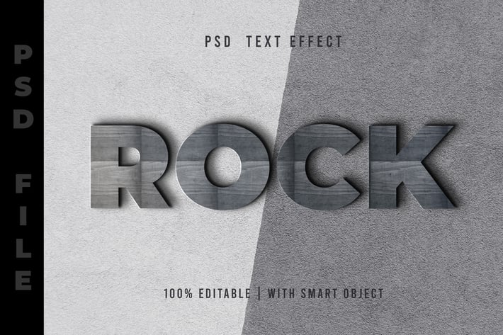 Rock Psd Text Effect