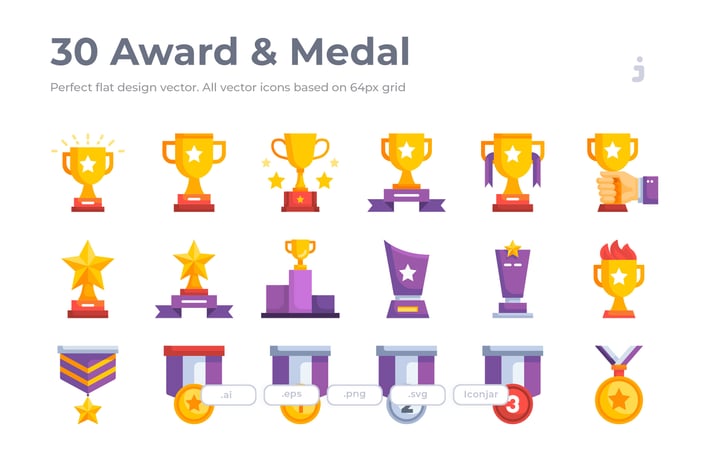 30 Award Icons- Flat
