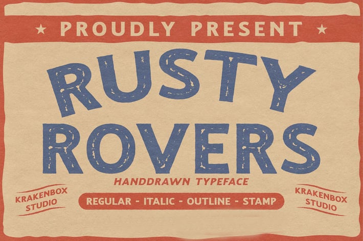 Rusty Rovers - Handdrawn Typeface