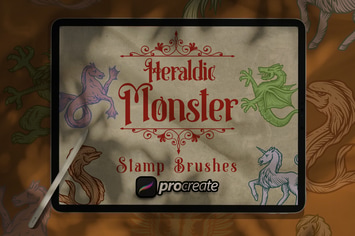 Heraldic Monster Stamp Brush Stamp Procreate 