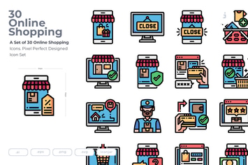 30 Online Shopping Icons