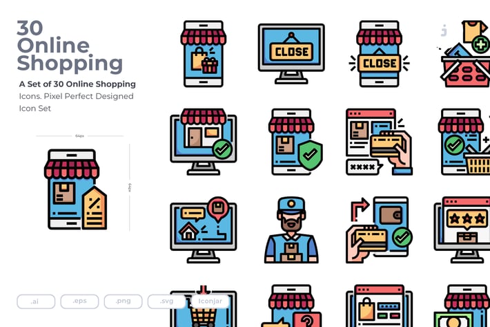 30 Online Shopping Icons