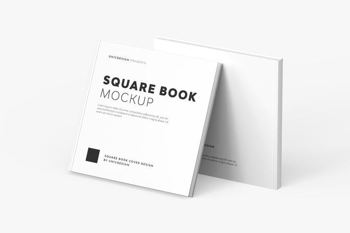 Square Book Mockup
