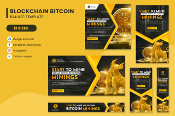 Cryptocurrency Banner Set Template