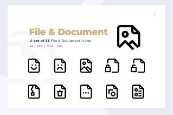 Material Icon - 55 File & Document icon set
