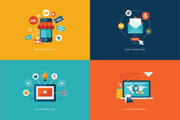 Set of Flat Design Concept Icons
