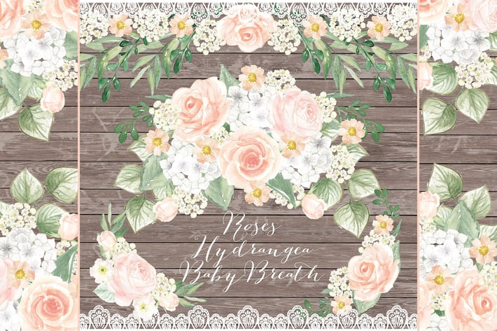 Hydrangea roses design