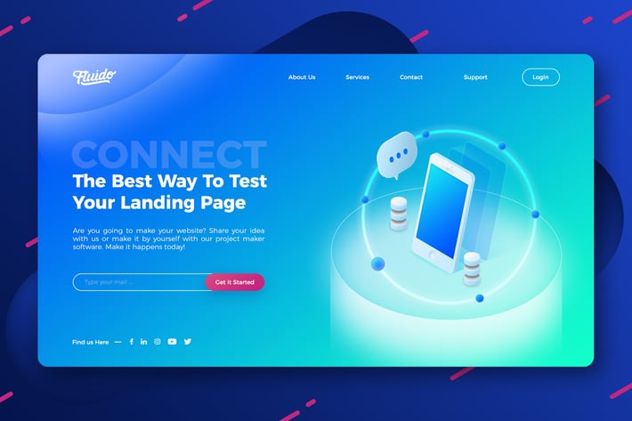 Technology website hero header template