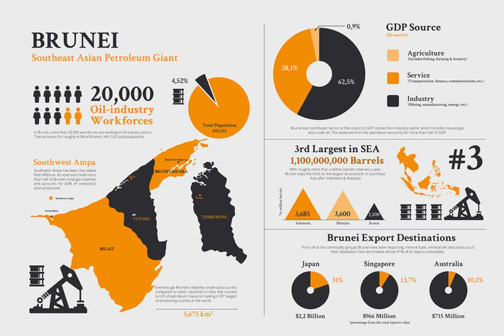 Brunei Map - Geographic infographic templates
