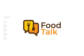 Food Talk Spoon Fork Logo