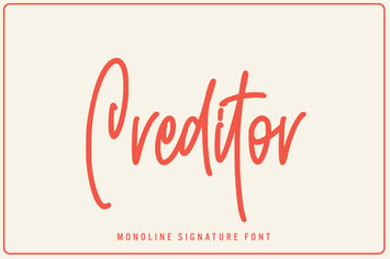 Creditor - Monoline Signature Font