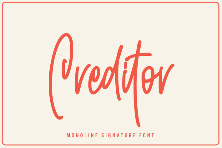 Creditor - Monoline Signature Font