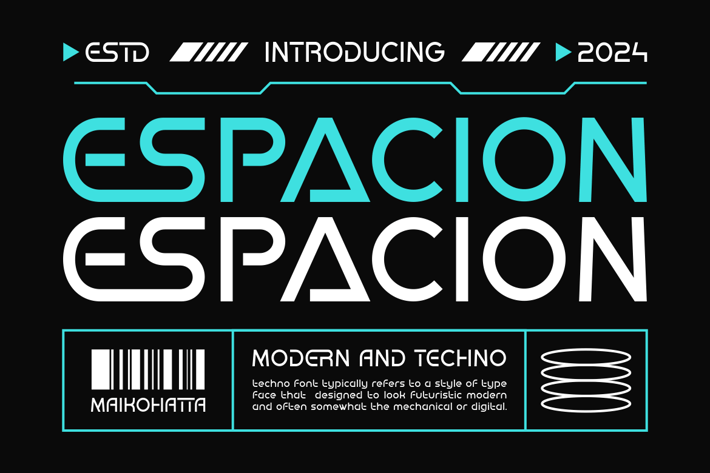 Espacion - Modern Techno Font