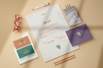 Elegant Pastel Stationery Mock-Up Template