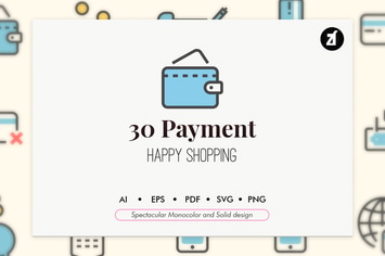 30 Payment elements in monocolor and solid design