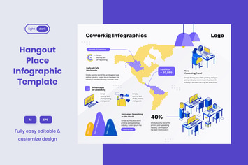 Cool Infographic Template for Co-working Space