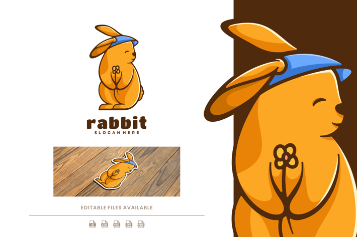 Rabbit Cartoon Logo