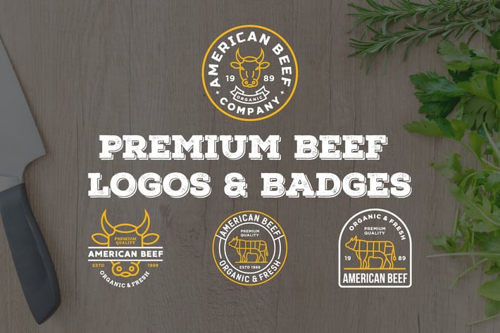 25 PREMIUM BEEF LOGOS & BADGES