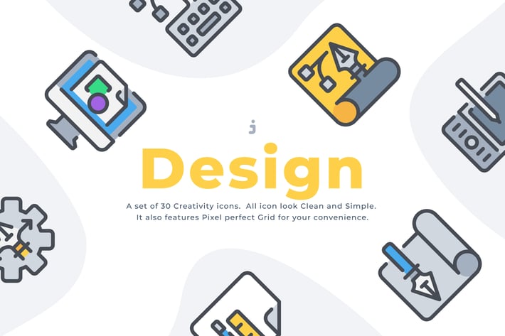 50 Creativity and design icon set