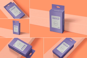 Paper Box Mockups With Hanger