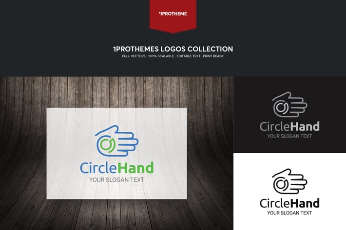 Circle Hand Logo Template