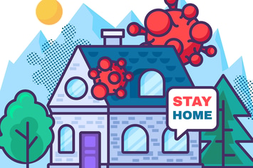 Stay Home In Epidemic Time Illustration