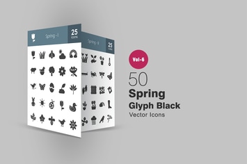 50 Spring Glyph Icons