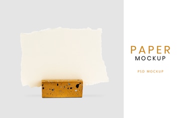 Beige blank paper card mockup