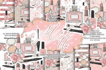Make up digital paper pack