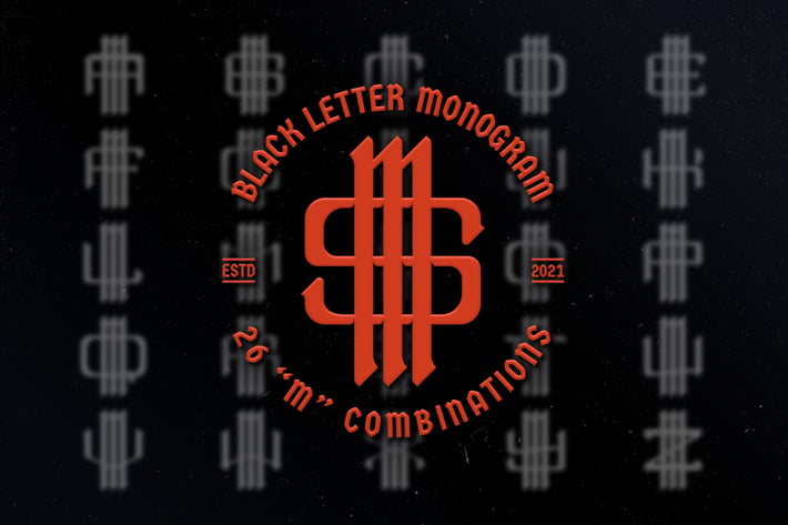 M Black Letter Monogram Logo Vol.3