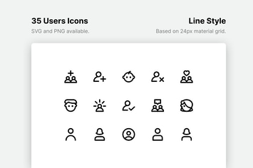 Users Line Icons