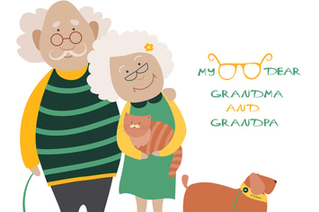 Illustration Featuring an Elderly Couple