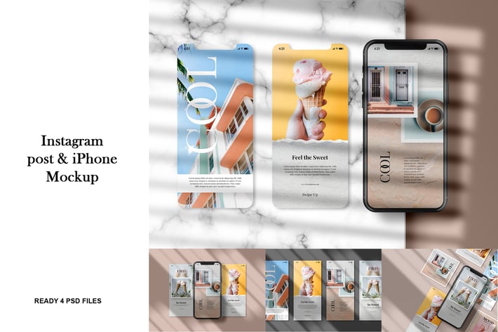 Instagram post & iPhone - Mockup