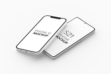 S21 Phone & iPhone 12 Mockup