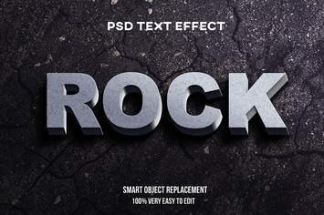 Realistic rock text effect
