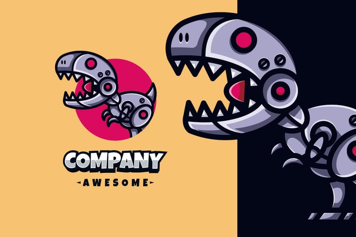 Trex Robot Logo Mascot