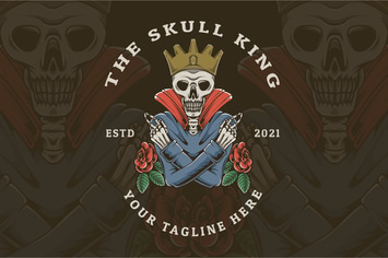 The Skull King Hand Drawn Logo