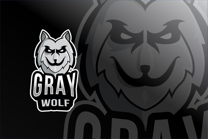 Gray Wolf Esport Logo Template