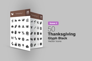 50 Thanksgiving Glyph Icons