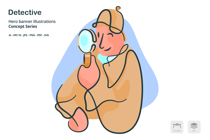 Detective Occupation Vector Illustration