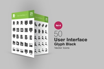 50 User Interface Glyph Icons