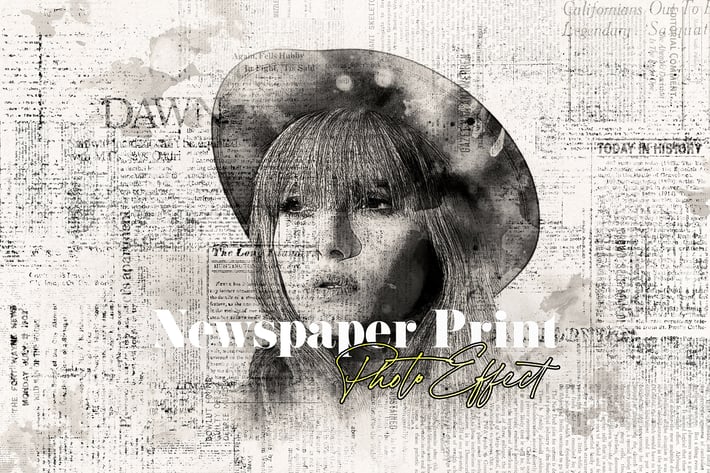 Newspaper Print Photo Effect
