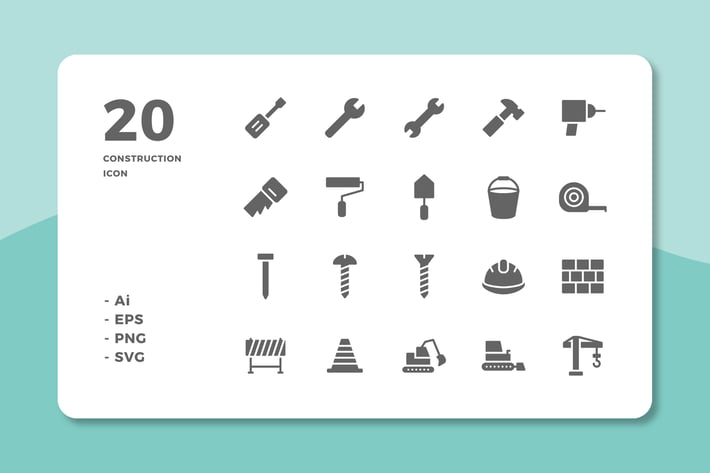 20 Construction Icons (Solid)