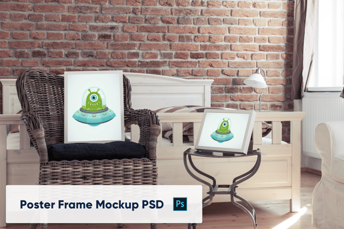Poster Frames in luxury interior - Mockup PSD