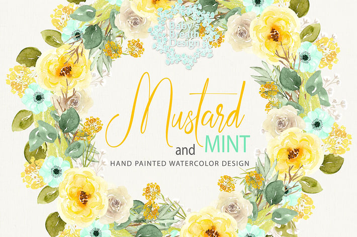 Mustard Wreath design