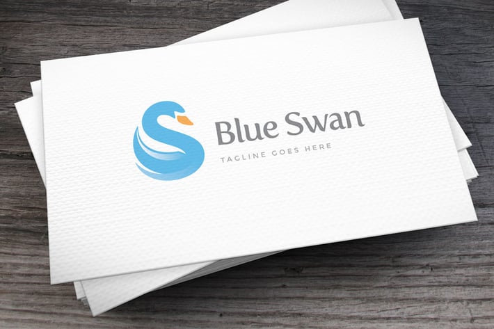 Blue Swan Letter S Logo Template