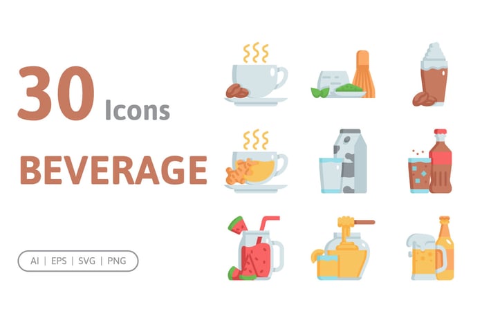 30 Beverage Icons