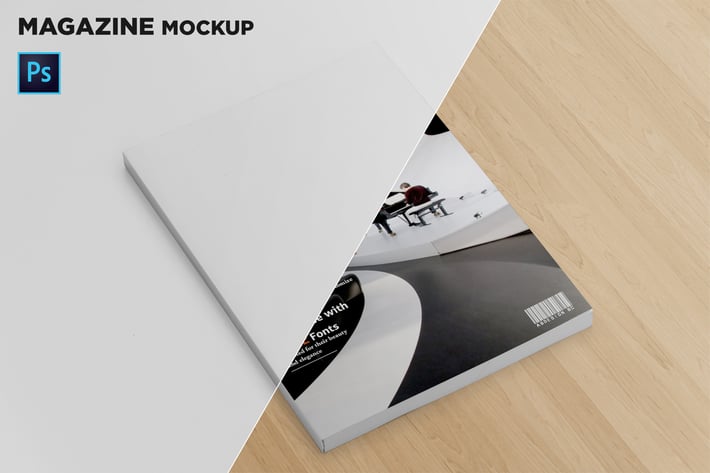 Magazine Cover Mockup Perspective View