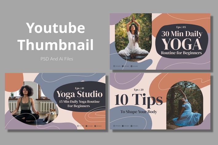 Yoga – Youtube Thumbnail Template Pack