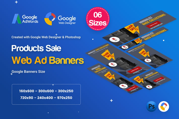 Product Sale Banners HTML5 D8 Ad - GWD & PSD